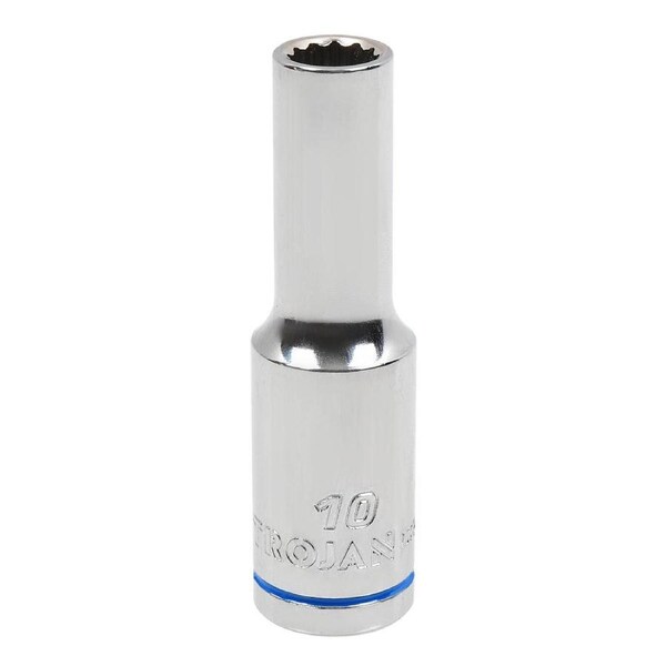 Trojan 1 2dr Deep Socket 10mm - Chrome Vanadium - 12-Point Design - Lifetime Warranty