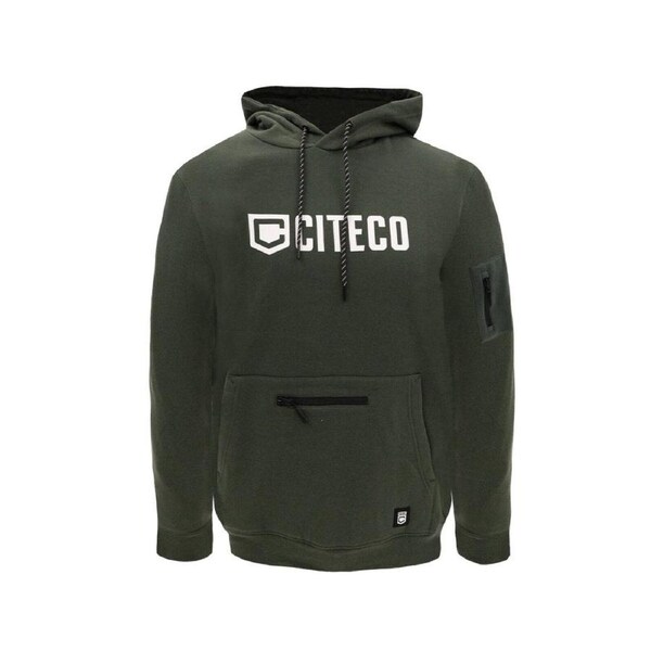 Citeco Khaki Hoodie Small - Men's Work Hoodie - UPF 50+ Protection - Multiple Pockets