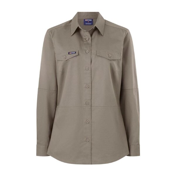Citeco Size 18 Womens Long Sleeve Shirt - Khaki - UPF 50+ Sun Protection