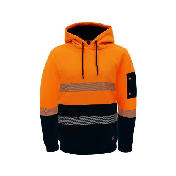 Citeco Orange Hi Vis Taped Hoodie - XL - Reflective Tape - UPF 50+