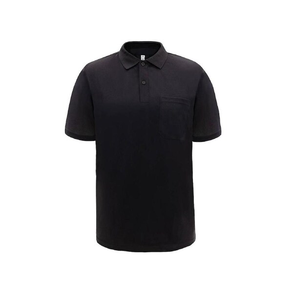 Craftright Medium Black Short Sleeve Polo Polyester