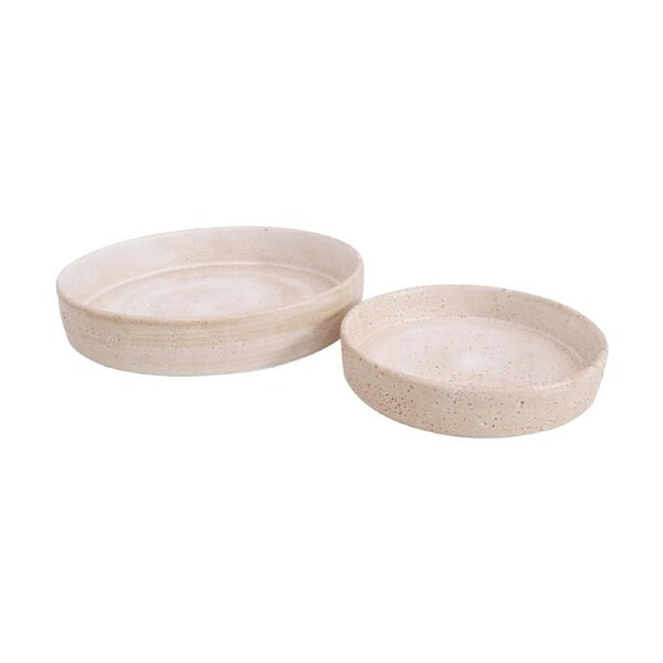 2pc LVD Sardinia Cement Serving Tray Set Home/Bathroom Decor 33x33x6cm