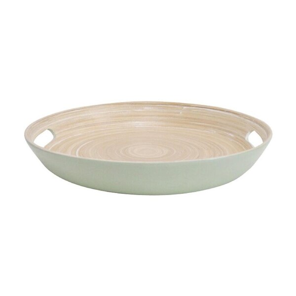 LVD Round Sage Bamboo Serving Tray Home Kitchen Decor 30x30x4cm