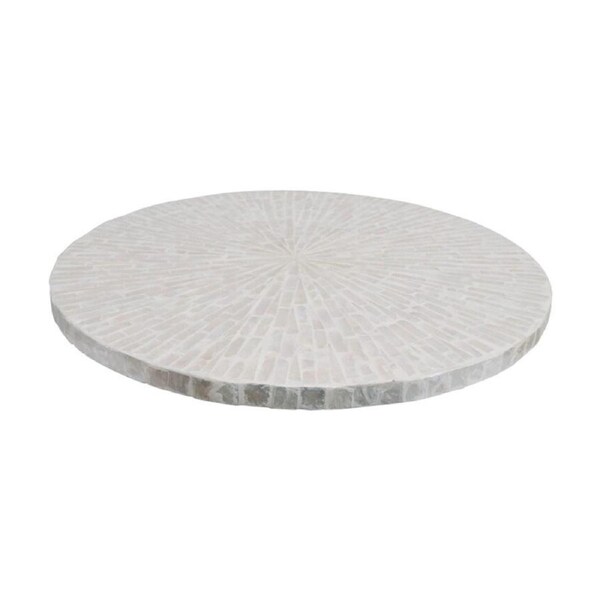 LVD Bamboo Shell Round Serving Lazy Susan Home Kitchen Decor 40x40x4cm