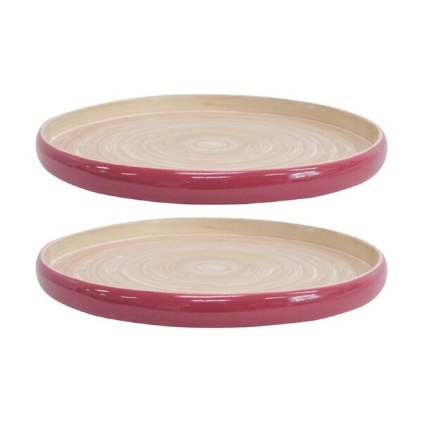 2PK LVD Berry Bamboo Plate/Serving Tray Home Kitchen Decor 35x35x3cm
