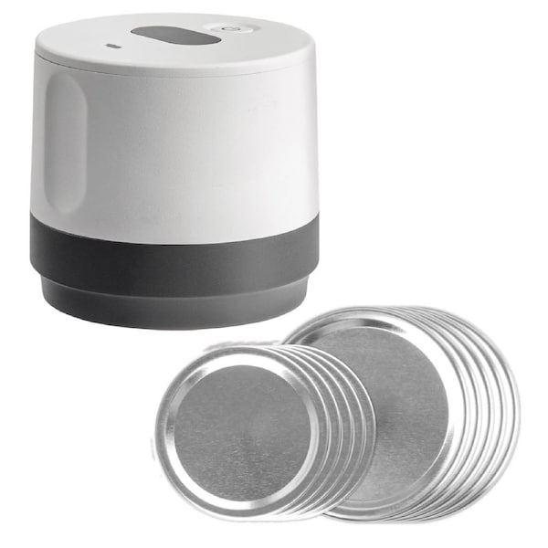 Roboseal With 10 Easy Seal Lids Electric Vacuum Sealer for Jars and Mason Jars, Wide Mouth, Regular Mouth