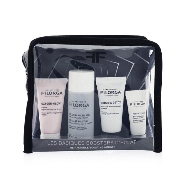 Filorga The Radiance Boosting Heroes Set: Oxygen Glow Cream 15ml + Micellar Solution 50ml + Scrub & Detox 15ml + Pore-Extress Primer 7ml 4pcs 4pcs