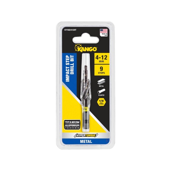 Kango 4-12mm 9-Step Hypertorque Impact Step Drill Bit - Durable Metal Drilling
