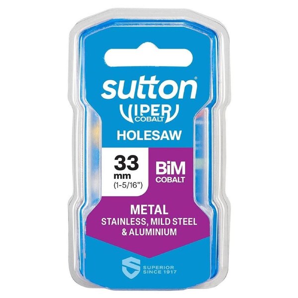Sutton Tools 33mm Viper Cobalt Bi Metal Holesaw - Precision Drilling Tool