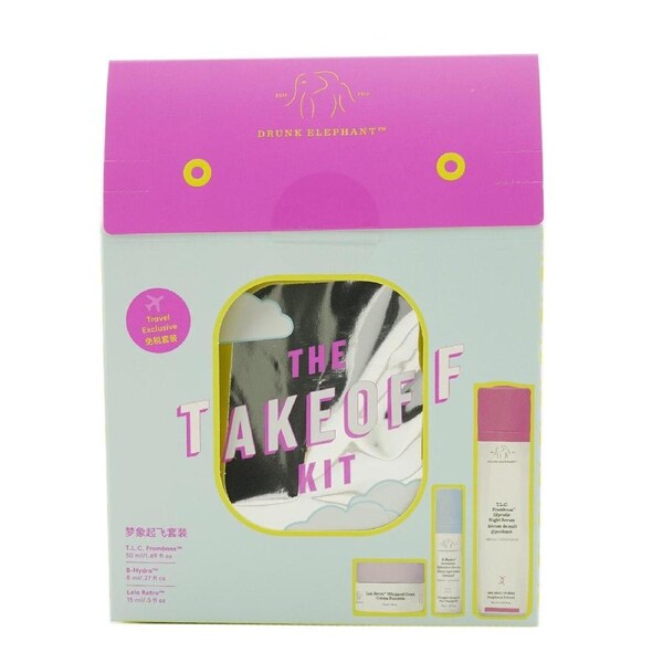 Drunk Elephant The TakeOff Kit: T.L.C Framboos Night Serum 50ml+ B-Hydra Serum 8ml+ Lala Retro Whipped Cream 15ml 3pcs 3pcs