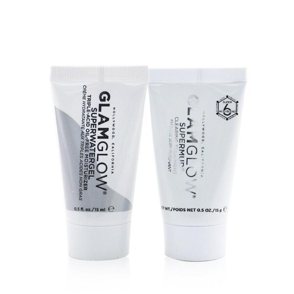 Glamglow Pore-Clearing & Minimizing Set: Supermud Clearing Treatment 15g + Superwatergel Moisturizer 15ml 2pcs 2pcs