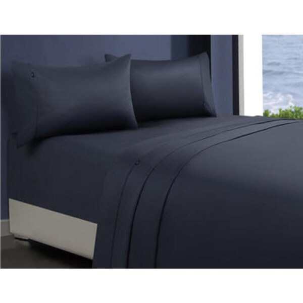 Egyptian Cotton 1000TC Fitted Sheet & 2 Pillowcases, Queen, Charcoal