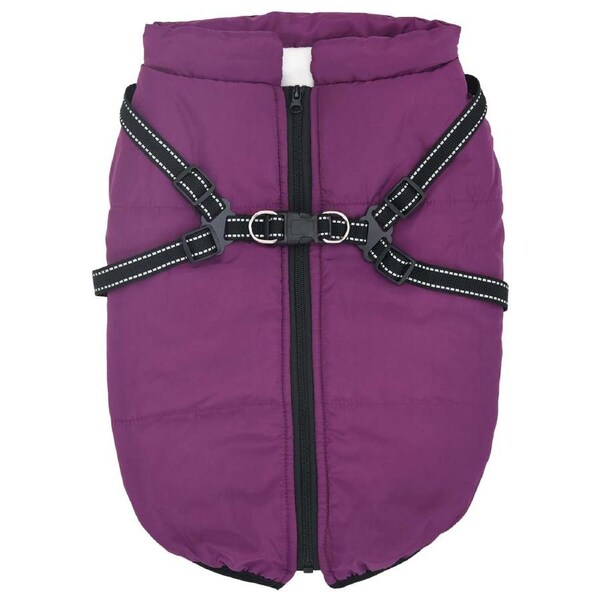 Dog Coat Purple L44 Fleece and Polyester vidaXL