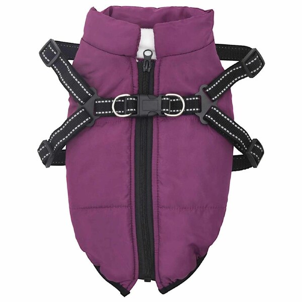 Dog Coat Purple L36 Fleece and Polyester vidaXL