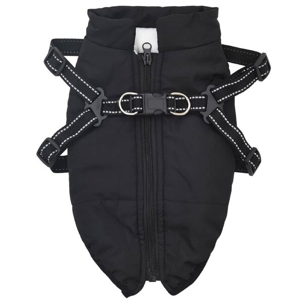 Dog Coat Black L32 Fleece and Polyester vidaXL