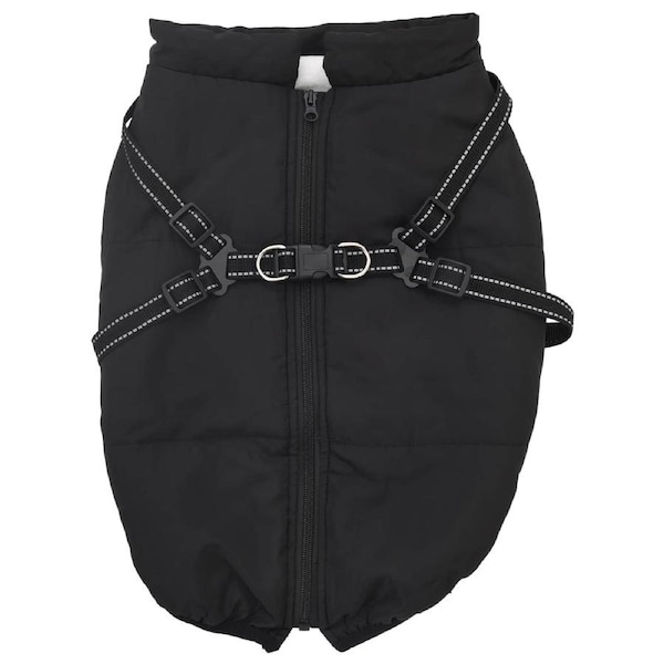 Dog Coat Black L44 Fleece and Polyester vidaXL