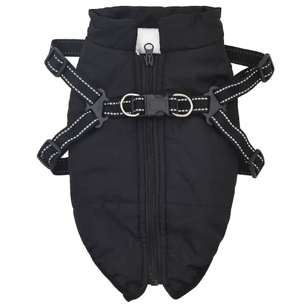 Dog Coat Black L40 Fleece and Polyester vidaXL