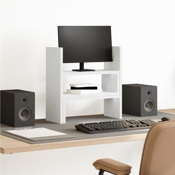 Desk Organiser Adjustable White 40x17x41 cm Engineered Wood vidaXL