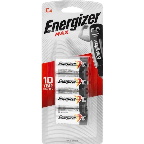 Energizer Max C Alkaline Batteries 4 Pack - Long Lasting - 4 Count