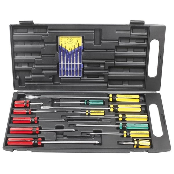 Craftright 19 Piece Screwdriver Set - Steel - 19 Tools - Easy Storage