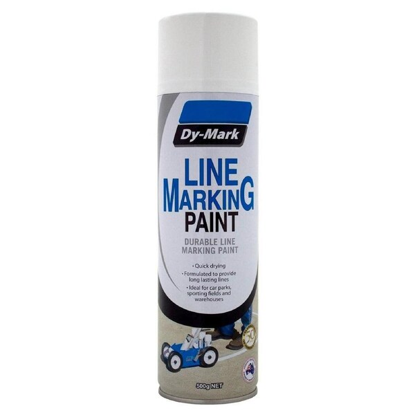 Dy-Mark White Line Marking Spray Paint 500g Acrylic Fast Drying