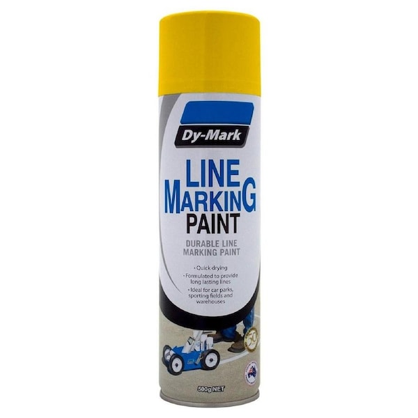 Dy-Mark 500g Yellow Line Marking Spray Paint Acrylic UV Resistant Waterproof
