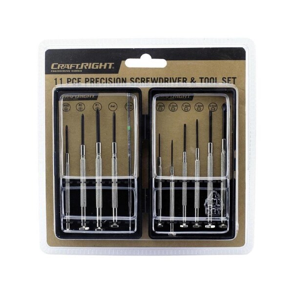 Craftright 11 Piece Precision Screwdriver Set Carbon Steel