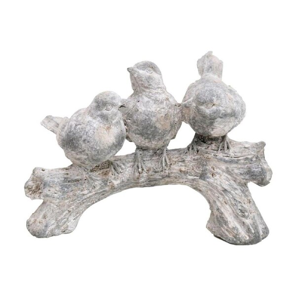 LVD 3 Birds Chatter Cement Animal Statue Indoor/Outdoor Decor 20.5x15x9.5cm