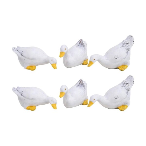 2x 3pc LVD Rustic Ducks Decorative Resin Ornament Indoor/Outdoor Decor 10x6cm