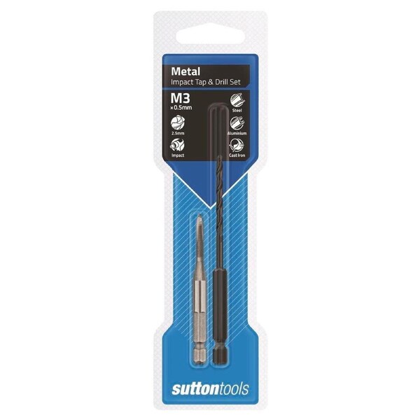 Sutton Tools Impact Tap And Drill Set 2.5mm Tungsten Chrome Alloy Durable