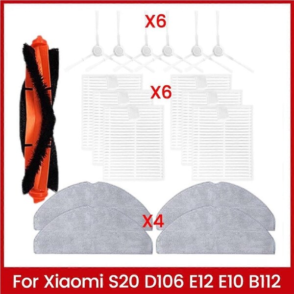 For S20 D106 E12 E10 B112 Spare Parts Vacuum Brush HEPA Filter Mop Cloth Efficient Household Cleanin