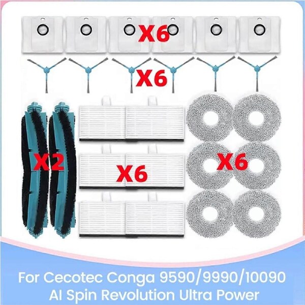 For 9590/9990/10090 AI Revolution Ultra Power Replacement Parts Brush HEPA Filter Mop Cloth Dust Bag