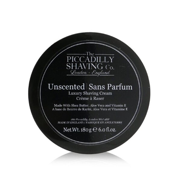 The Piccadilly Shaving Co. Unscented Luxury Shaving Cream 180g/6oz 180g/6oz