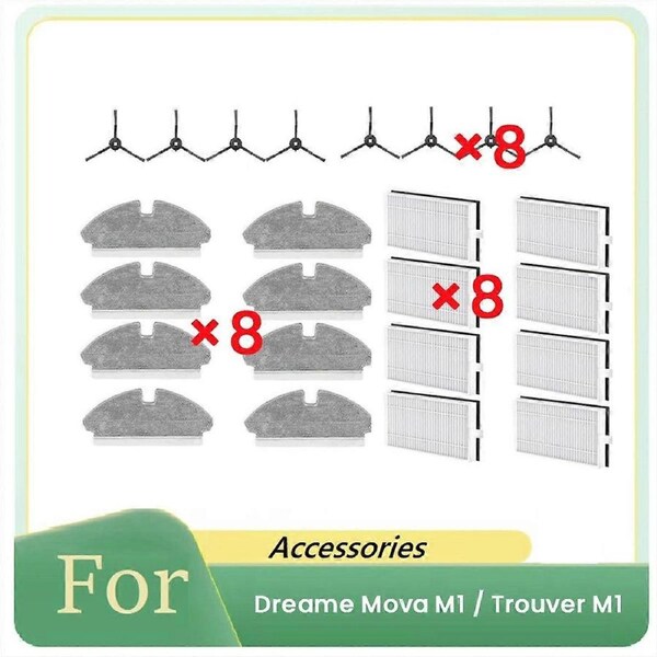 24Pcs for Dreame Mova M1 / Trouver M1 Sweeper Accessories Replacement