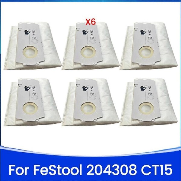 6PCS 204308 CT Mini/Midi -2/5 Filter Dust Bag for FeStool 204308 CT 15 Vacuum Cleaner Accessory