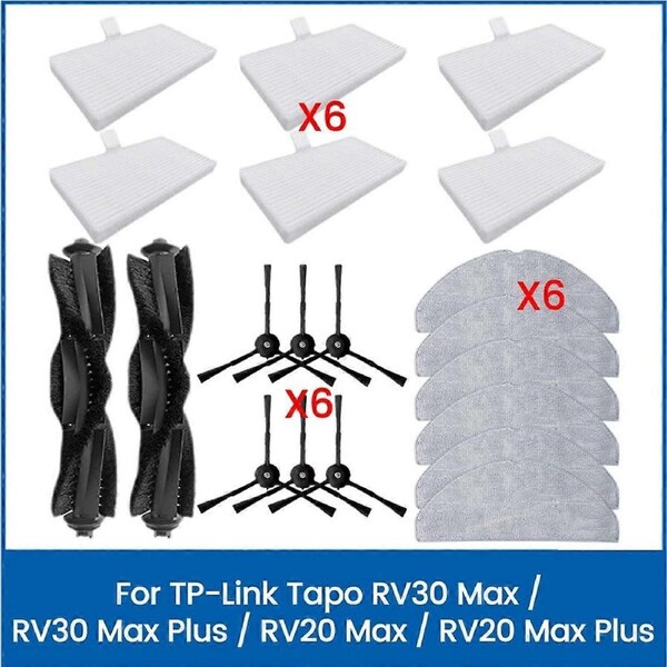 For TP-Link Tapo RV30 Max/RV30 Max Plus/RV20 Max/RV20 Max Plus Replacement Part Brush Hepa Filter Mo