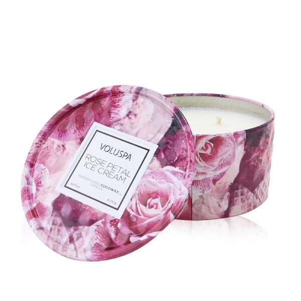 Voluspa 2 Wick Tin Candle - Rose Petal Ice Cream 170g/6oz 170g/6oz