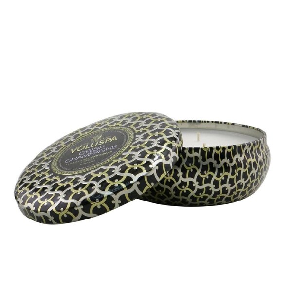 Voluspa 3 Wick Decorative Tin Candle - Crisp Champagne 340g/12oz 340g/12oz