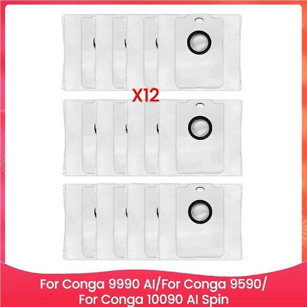 12PCS Dust Bag for Conga 9990 AI/9590/10090 AI Spin Vacuum Cleaner