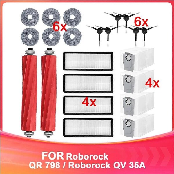 For QR 798 / 35A Vacuum Cleaner Part Main Side Brush Mop Cloth Filter Dust Bag Replacement Part