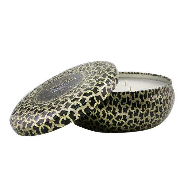 Voluspa 3 Wick Decorative Tin Candle - Suede Noir 340g/12oz 340g/12oz