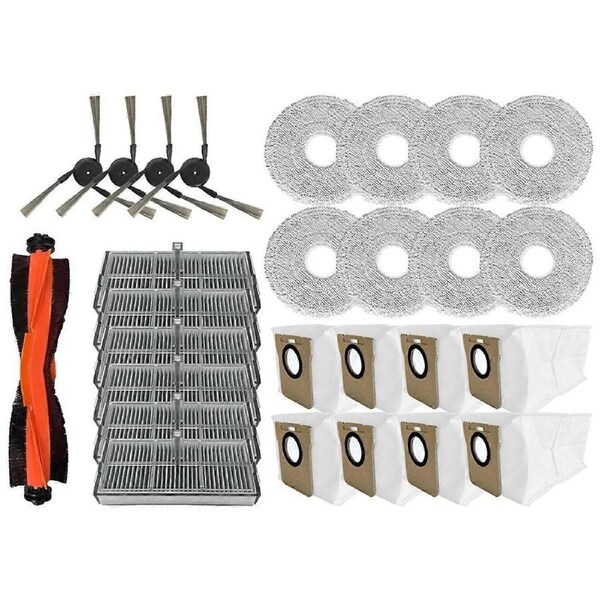 27PCS Vacuum Brush Filter Mop Cloth Dust Bag Kit for Omni M40 D110CN Vacuum Cleaner Replacement Part