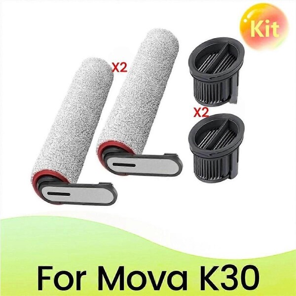 4PCS Roller Brush Hepa Filter for Mova K30 Wet Dry Vacuum Cleaner Accessory Enhance Cleaning Efficie