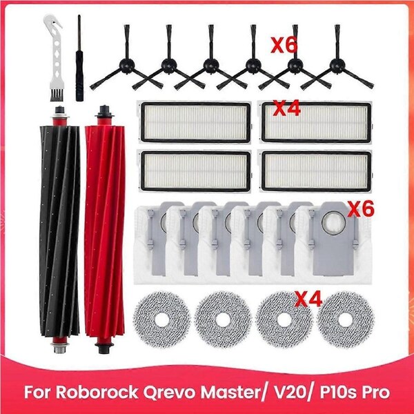 For Roborock Qrevo Master/ V20 Robot Vacuum Cleaner Accessories Kit