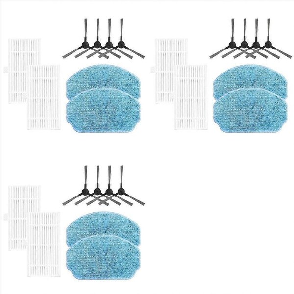 3 Set for VCR04W Robot Vacuum Cleaner Accessories Hepa Filter Side Brush Mop Cloth Spare Parts