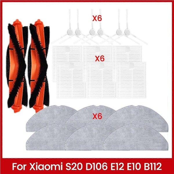 For S20 D106 E12 E10 B112 Vacuum Cleaner Replacement Accessories Main Side Brush HEPA Filter Mop Clo