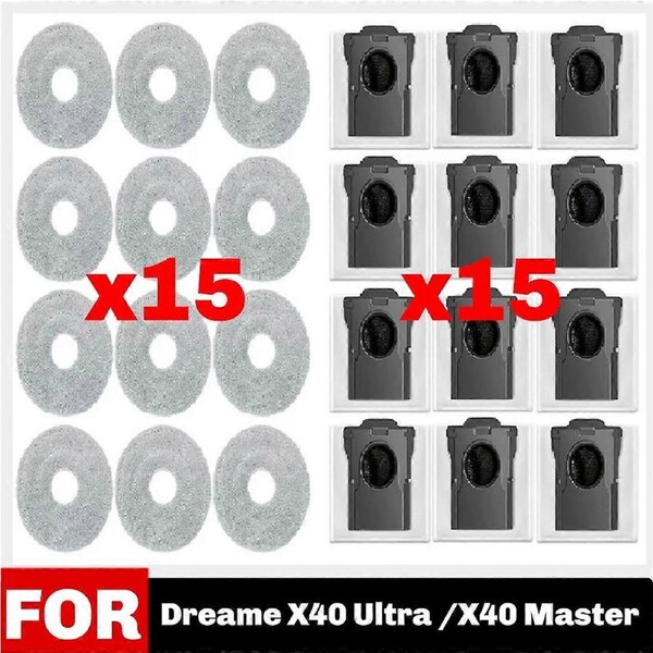 Fit for X40 Ultra / X40 ProRubber Robot Vacuum Replacement Parts Main Side or Shearing Brush Mop Dus