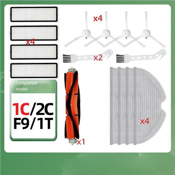 For 1C F9/2C/1T Robot Sweeping Accessories Cloth Filter Main Side Brush Replacement Parts Brush