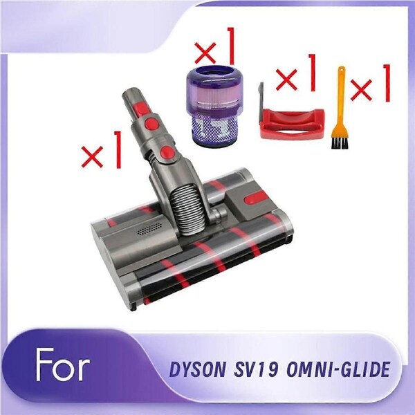 Double Roller Brush+SV19 Filter+Switch Lock for SV19 OMNI-GLIDE Vacuum Head Replacement Soft Roller