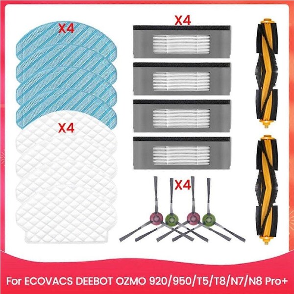 For ECOVACS DEEBOT OZMO 920/950/T5/T8/N7/N8 Pro+ Vacuum Replacement Parts Main Brush Filter Disposab